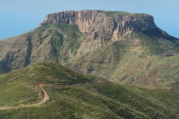 Fototapeta na wymiar La Gomera landscape, The tableland La Fortaleza, Canary islands,