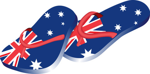 Australian themed flip flops