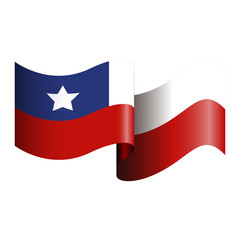 Isolated chilean flag