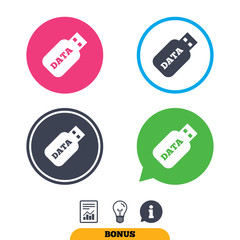 Usb Stick sign icon. Usb flash drive button.