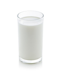 Glass of milk isolated on white