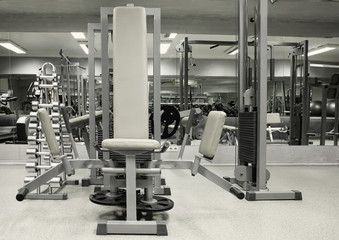 Gym interior with equipment