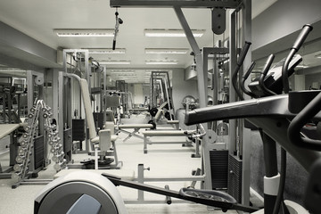 Gym interior with equipment