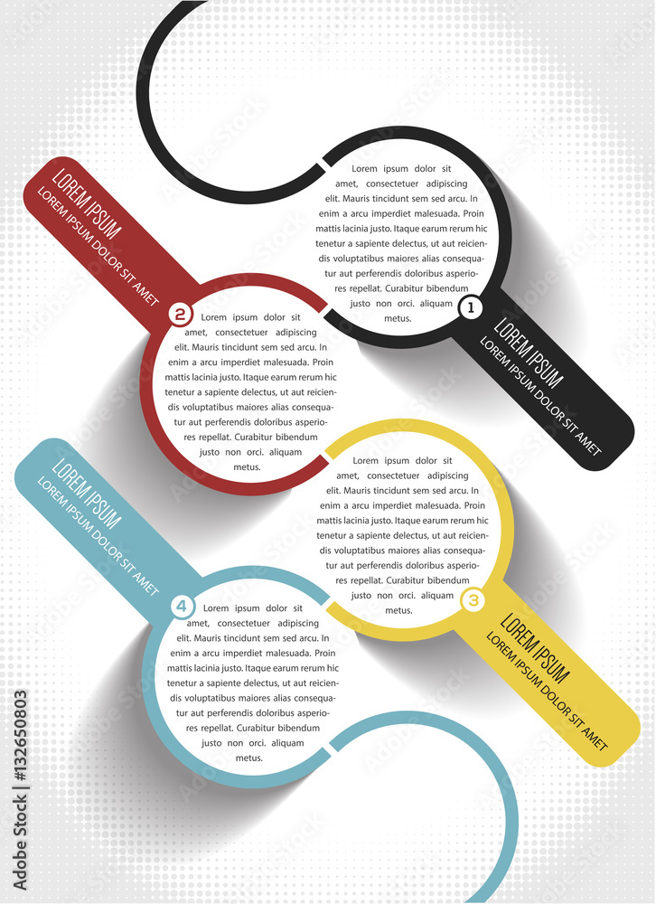 Poster vector abstract infographic template with 1234 steps