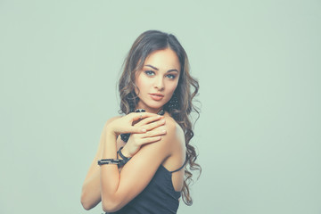 Portrait of a beautiful woman with necklace