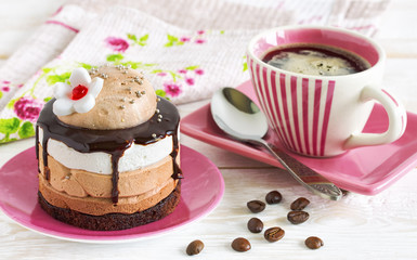 Cup of coffee and cake