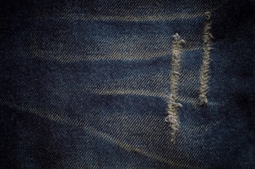 Blurry background of texture vintage blue denim jeans