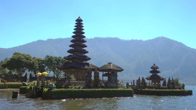Pura Ulun Danu temple on a lake Beratan in Bali, Indonesia