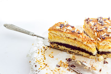 Cream cake with hazelnuts