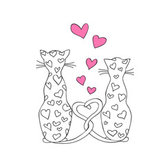 Valentine cats in love