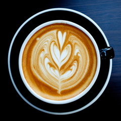 hot mocha on table