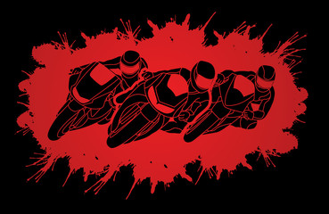 Motorcycles racing designed on splatter blood background  graphic vector