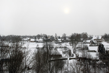 Winter countryside landscape