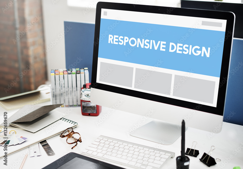 Poster responsive design layout internet concept