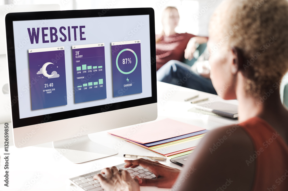 Poster web site mobile interface layout concept