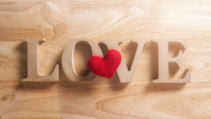 Valentine day with Wooden letters word 