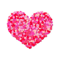Obraz na płótnie Canvas Heart of colored confetti. Romantic flat object. Vector