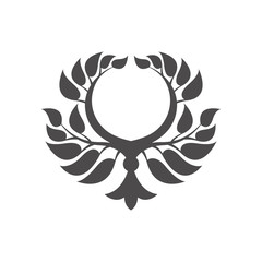 Obraz premium Abstract foliate element. Deciduous ornament. Laurel wreath. 