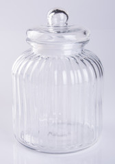 glass or candy jar on a background.