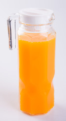 Orange juice or Orange juice in jug on background.