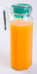 Orange juice or Orange juice in jug on background.