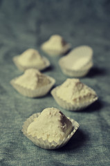 Sweets with white chocolate