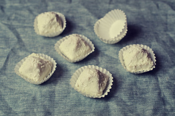 Sweets with white chocolate