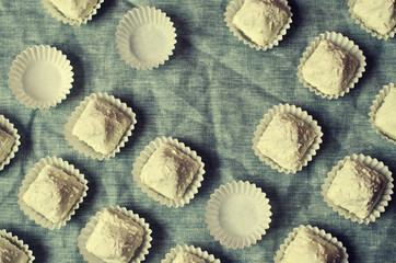 Sweets with white chocolate