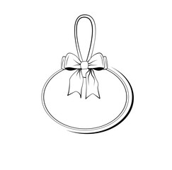 Label Ribbon Bow Wedding Invintation Template. Vector Illustration Isolated On White