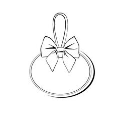 Label Ribbon Bow Wedding Invintation Template. Vector Illustration Isolated On White