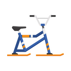 Snowmobile vector illustration. Winter sledding scooter or snow bike icon isolated on white background.