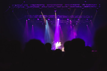 Naklejka premium Audience watching the scene with artists.