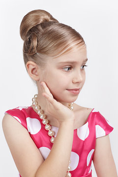 A girl dressed in retro style