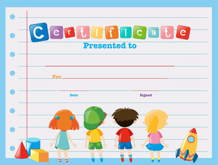 Certificate template with children