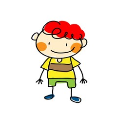 Boy in green shorts