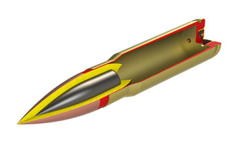Naklejka premium Structure of the armor-piercing bullet 7.62x39mm AK-47 (3D model)
