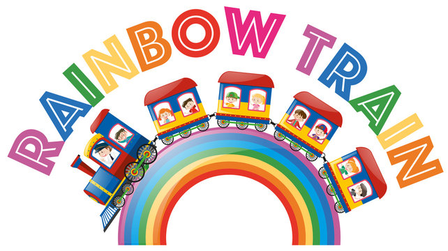 Font design for word rainbow train