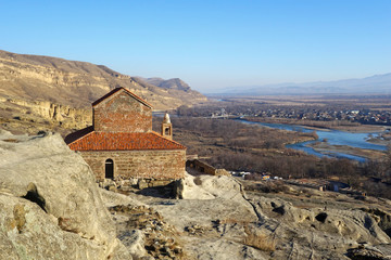 Old church and cave city Uplistsikhe in Caucasus region, Georgia