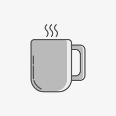 A simple icon of a mug with hot drink. 
