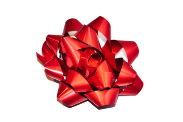 Isolated red ribbon bow