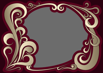 Vector illustration of vintage golden frame