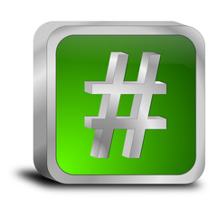 Obraz premium Hashtag Button - 3D illustration