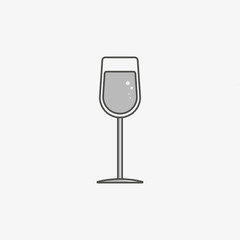 A simple icon of wine glass with champagne
