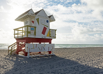 White Lifeguard Tower Miami Beach