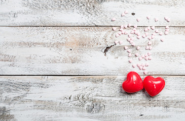 Valentines Day background with hearts.