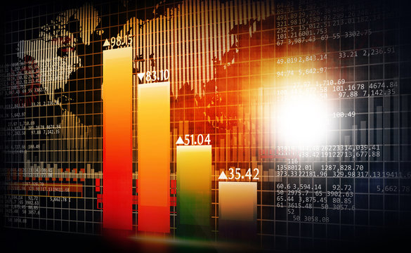 Stock market and financial data chart.  Digital marking concept. 3d render