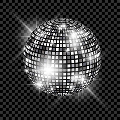 Blue Disco Ball isolated on a transparent background. Vector EPS 10 illustration - 132669022