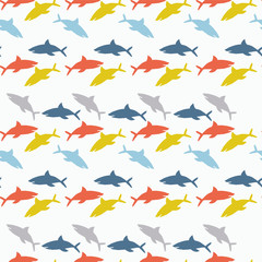 The ornament of colorful sharks.