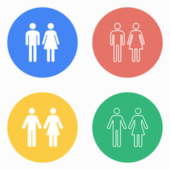 Man and Woman restroom icon set.