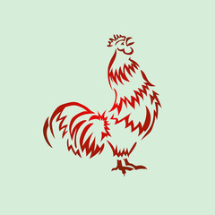 Red rooster vector